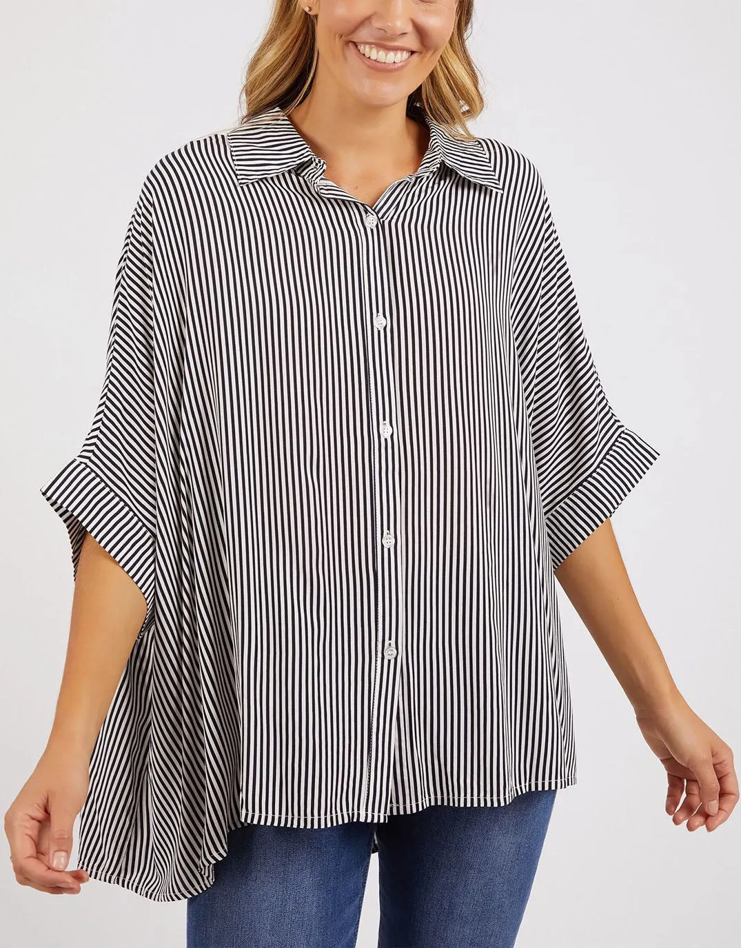 Retro Vibe Lounge Wear Luna Shirt - Navy