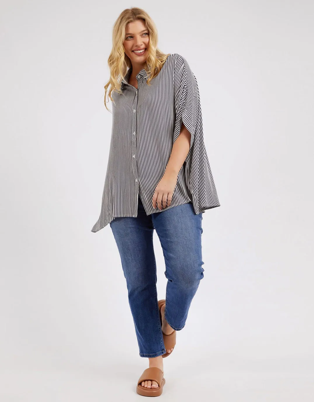 Luna Shirt - Navy Tear Resistant Reinforcement Vintage Wash