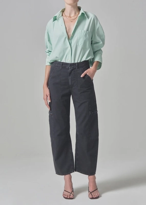 Citizens of Humanity Marcelle Cargo in Washed Black Light Fit Wear
