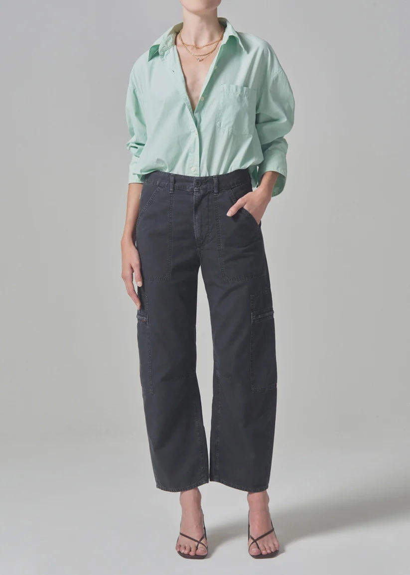 Citizens of Humanity Marcelle Cargo in Washed Black Light Fit Wear