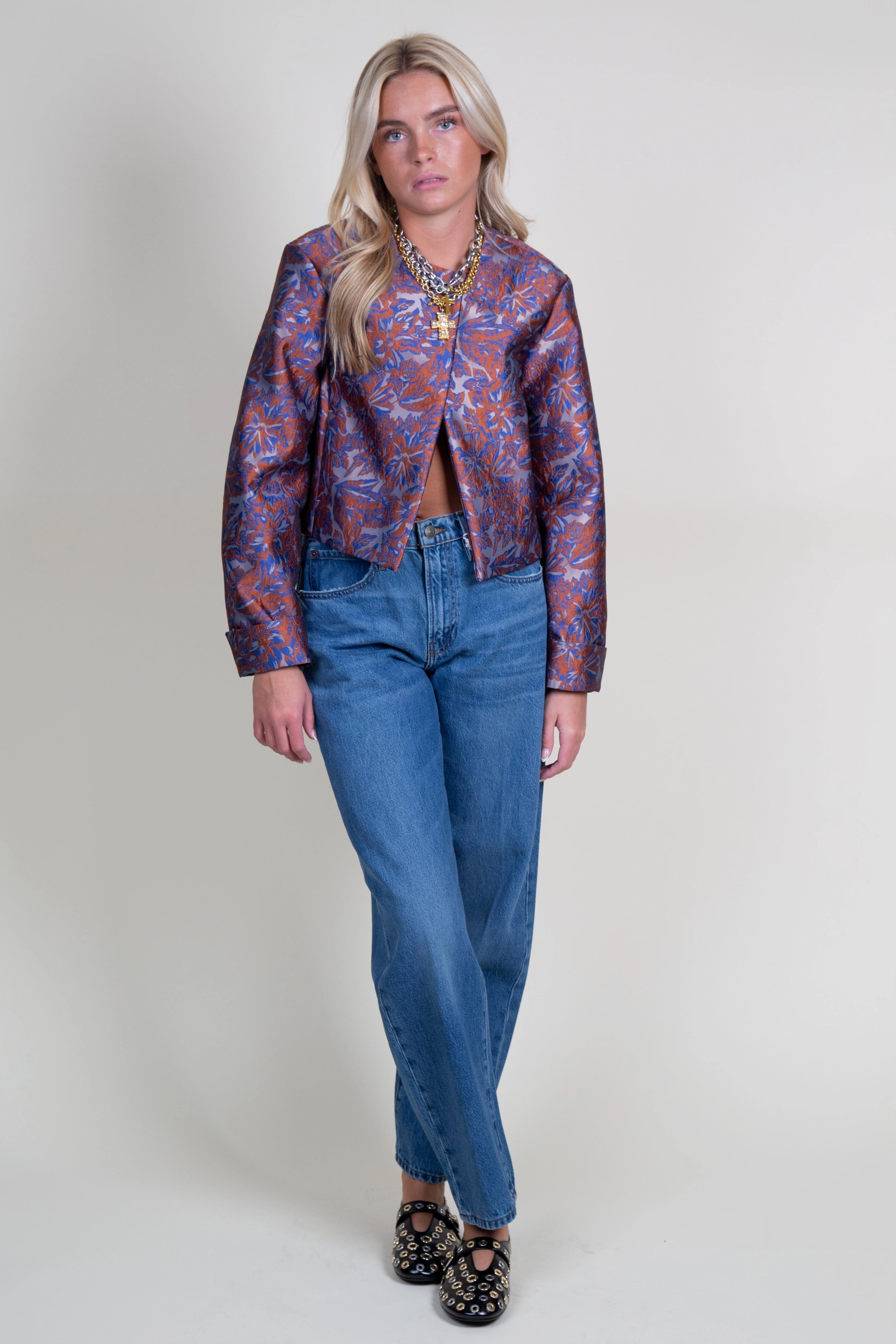 Insulated Lining Ergonomic Shoulder Design DEREK LAM 10 CROSBY | Neville Cloque Jacket - Red