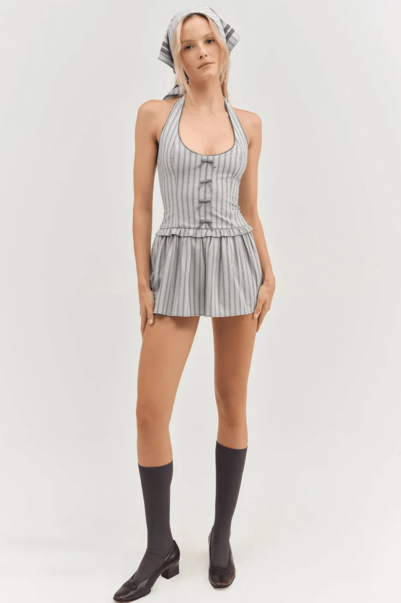 Smart Fit FOR LOVE & LEMONS | Janice Halter Mini Dress - Blue