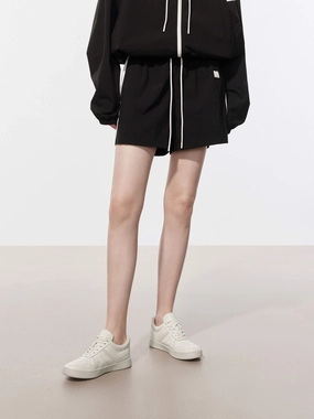 Contrast Detail Drawstring Shorts Quick Movement Fit