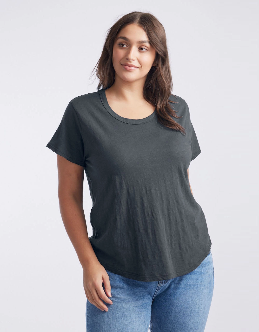 Summer Favorite light layering Original Round Neck T-Shirt - Charcoal