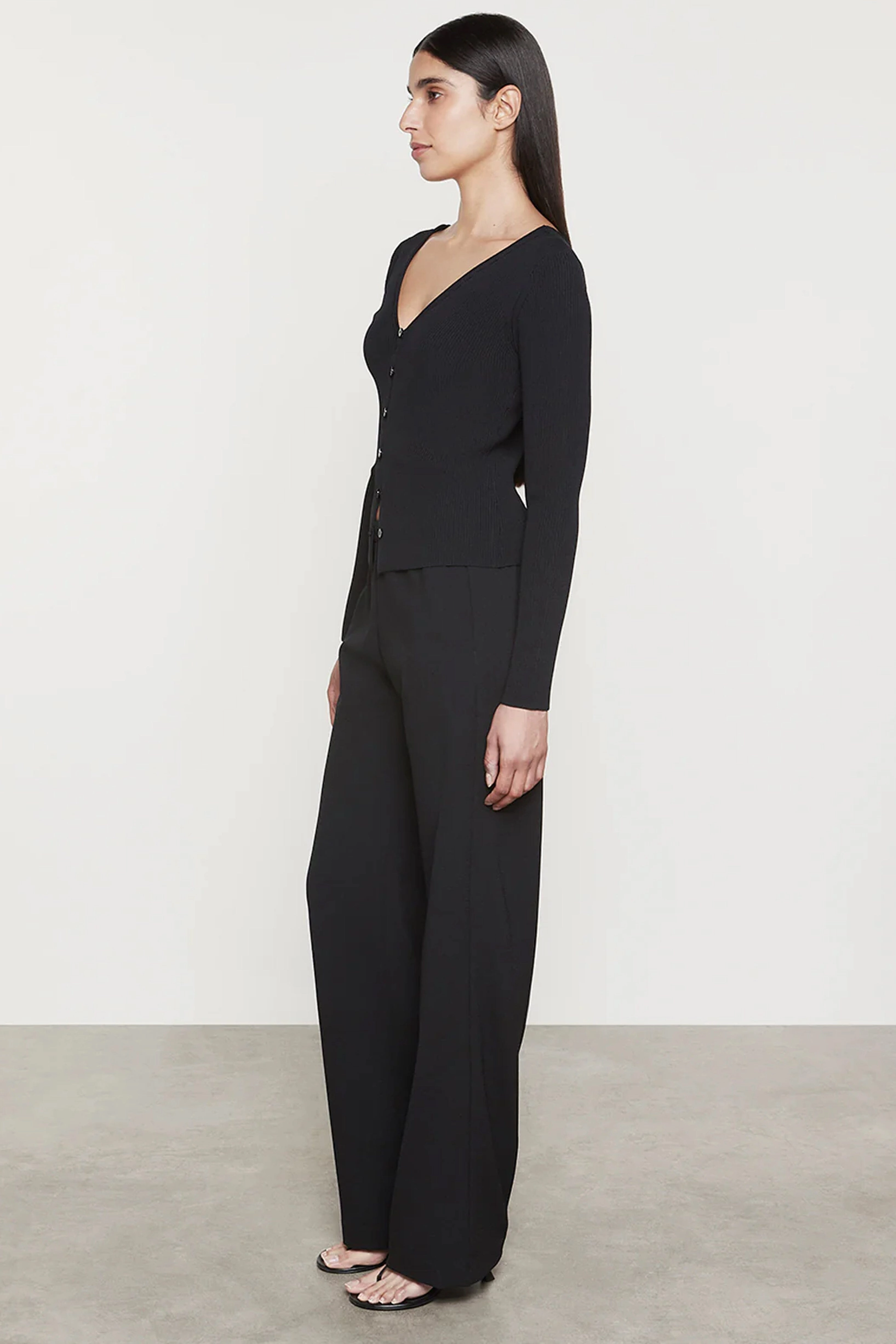 Surface Pilling Resistant ENZA COSTA | Soft Structure Knitted Cardigan - Black