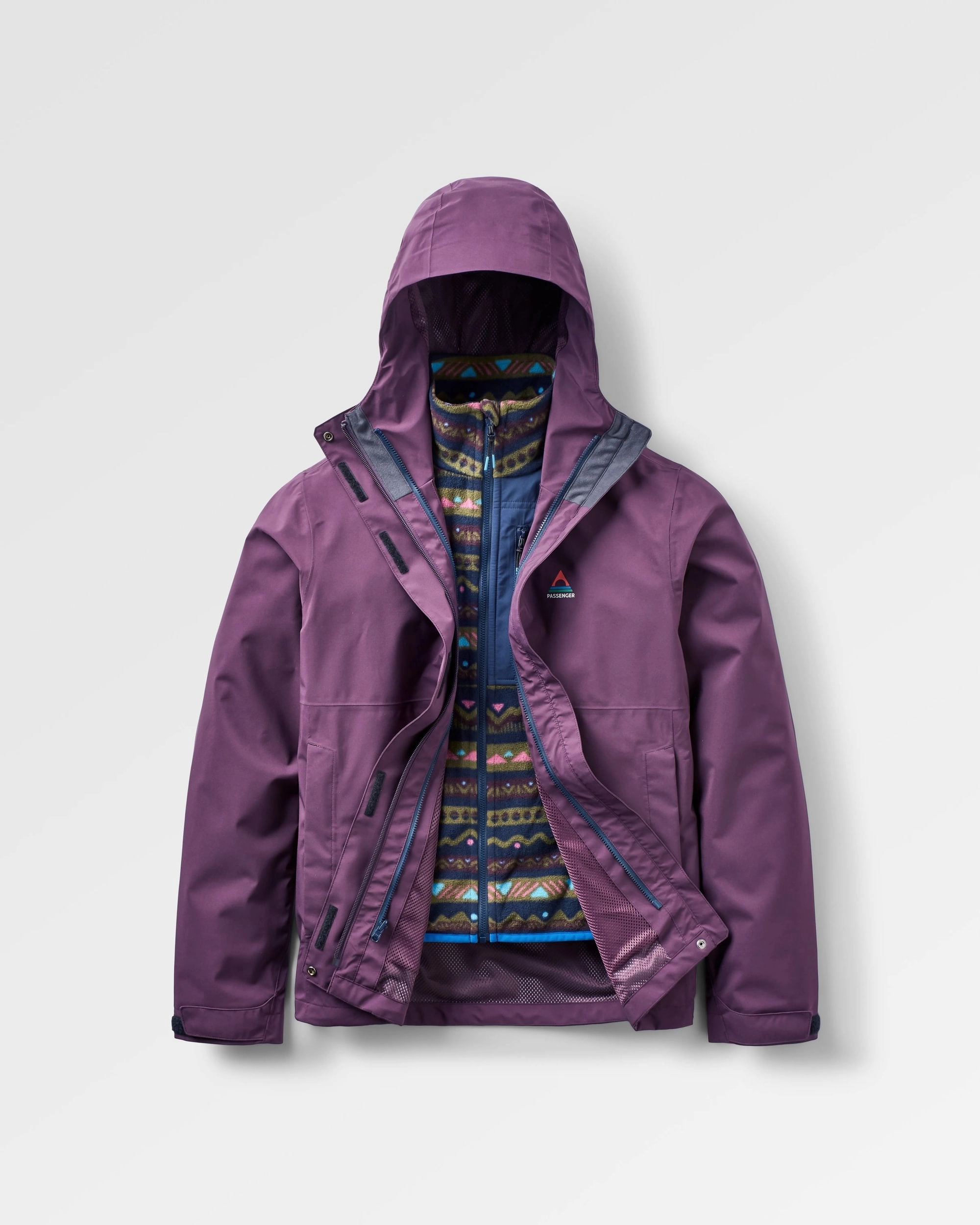 Breckenridge Recycled Waterproof 3 In 1 Jacket - Deep Plum Transitional Look Quick Access Hidden Pockets