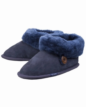 Cotswold Womens Wotton Sheepskin Slippers Flexible Frame Night Travel Utility Design