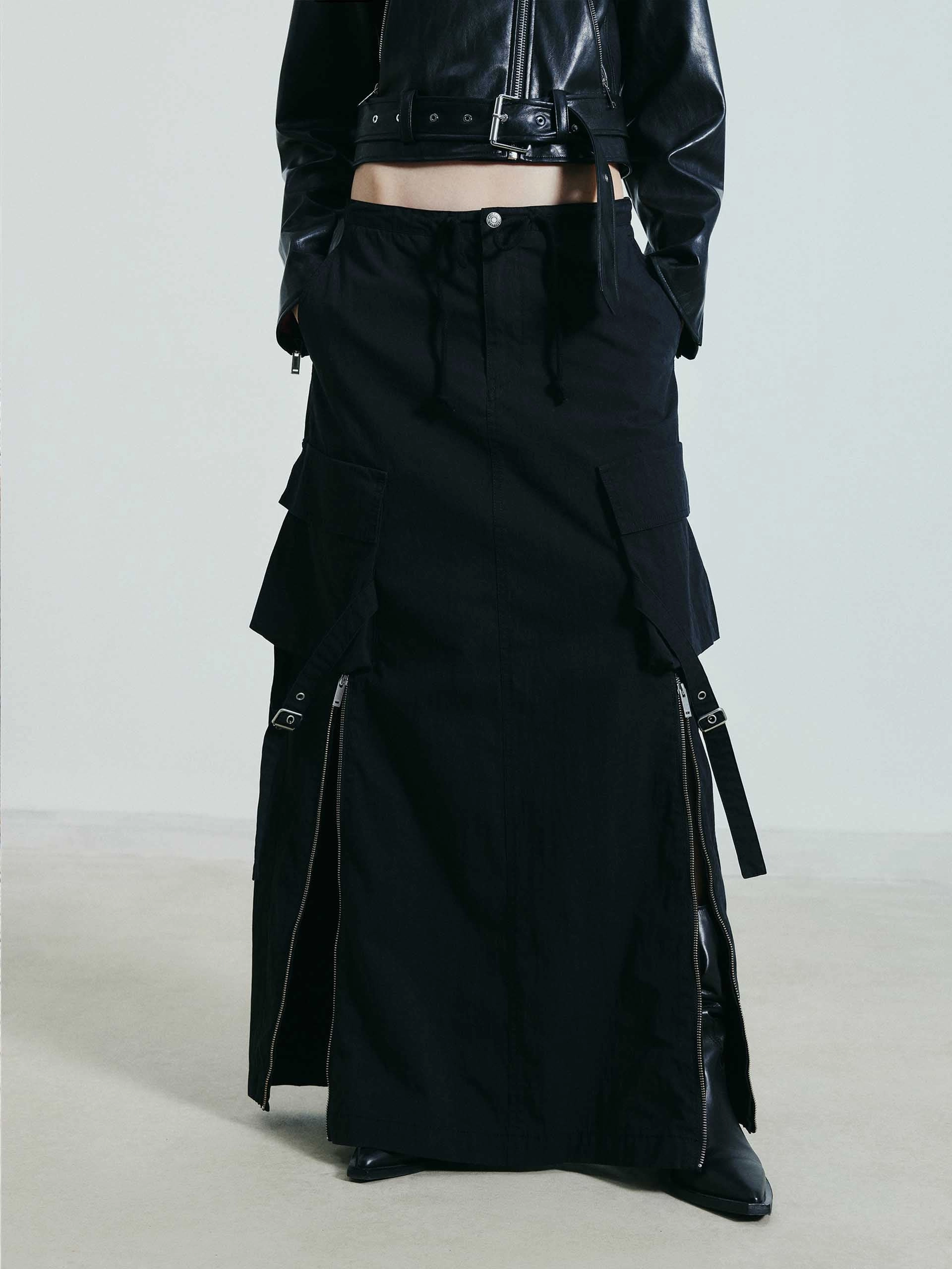 Street Attire Cotton Blend Cargo Skirt