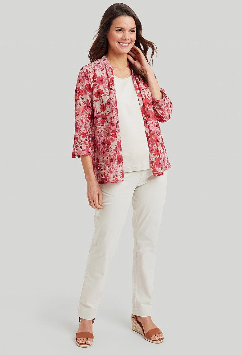 Cotton Twill Eliana Trouser ?C Stone Sophisticated Look Quick Wear