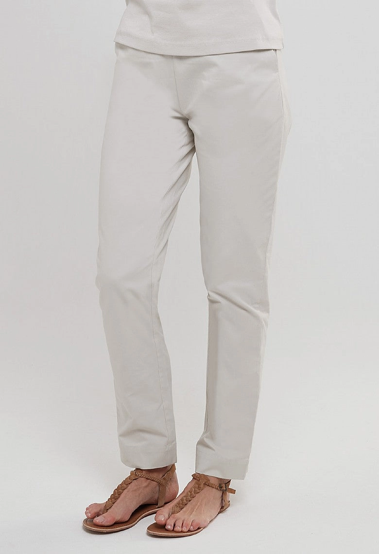 Cotton Twill Eliana Trouser ?C Stone Anti Cling Finish