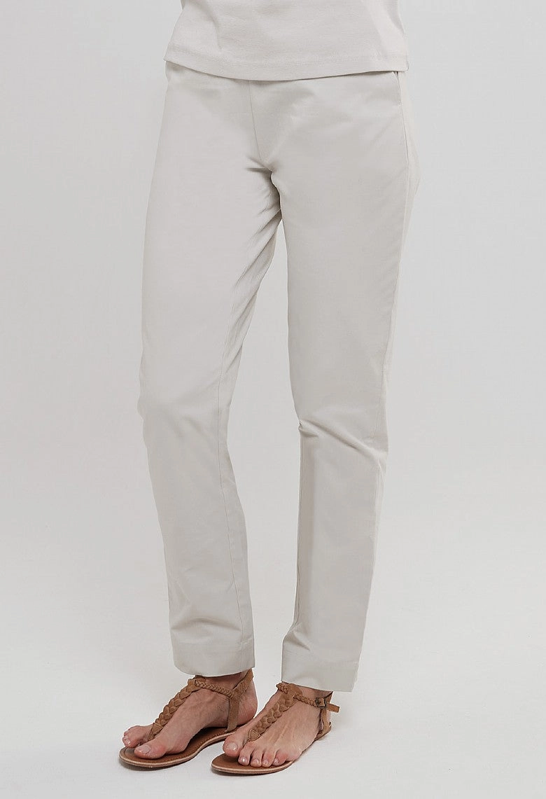 Cotton Twill Eliana Trouser ?C Stone Soft Structure