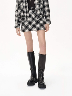 Trendy Mood Style Vibes Checkered Mini Skirt