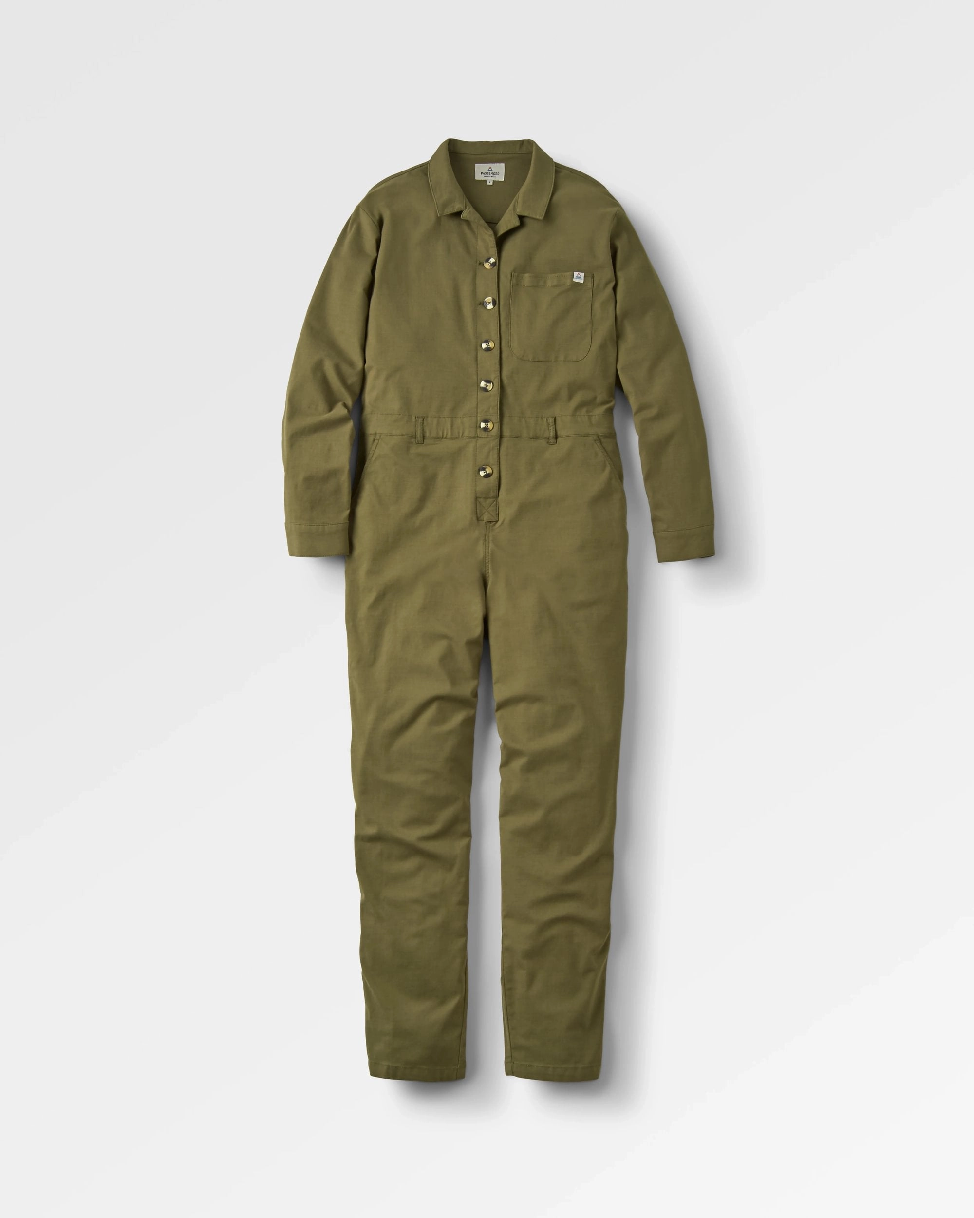 Multi Pocket Configuration StainResistantCoating Resonate Organic Cotton Boiler Suit - Khaki
