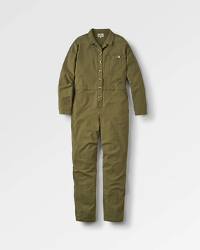 Multi Pocket Configuration StainResistantCoating Resonate Organic Cotton Boiler Suit - Khaki