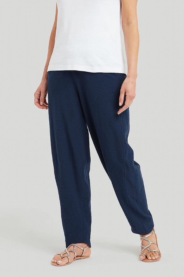 Organic Cotton Slub Mabel Trouser - Soft Navy Modern Utility