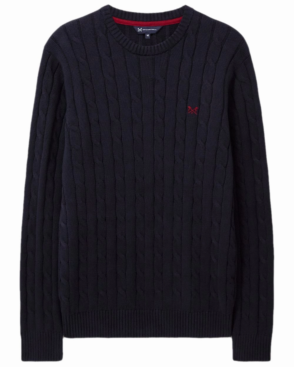 Crew Clothing Mens Oarsman Cable Knit Organic Cotton Crew Neck Jumper Recycled Polyester