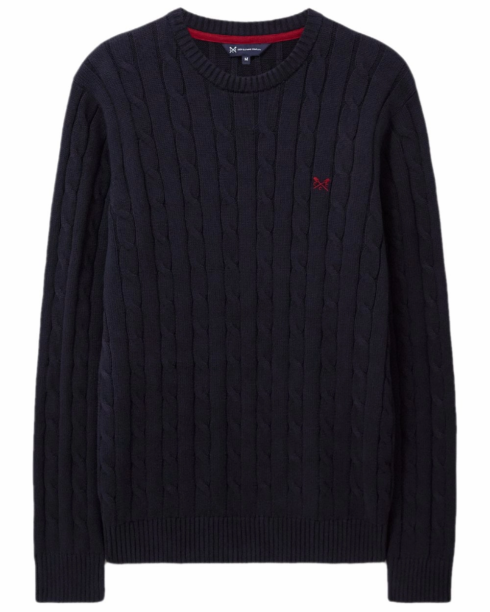 Hooded Knit Variation Crew Clothing Mens Oarsman Cable Knit Organic Cotton Crew Neck Jumper