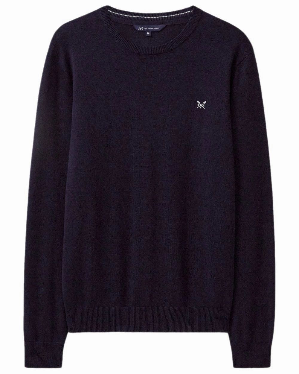 Workday Fit Elastic hemline Crew Clothing Mens Organic Cotton Crew Neck Jumper