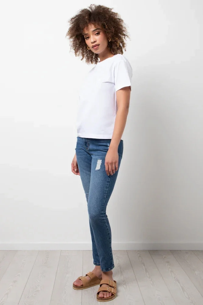 DurableStitching Crew Neck Short Sleeve Regular Fit T-Shirt White