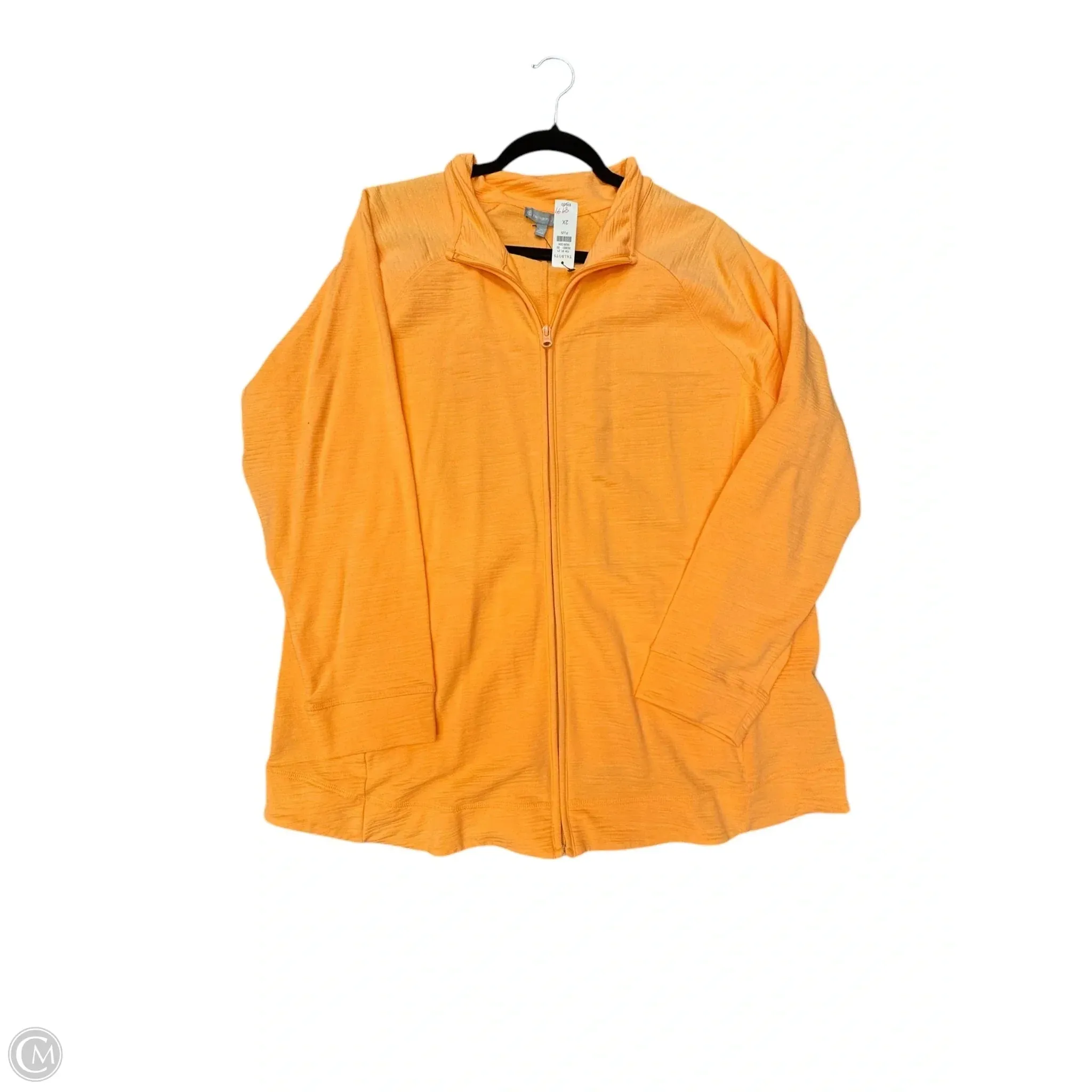 Athletic Jacket By Talbots In Orange, Size: 2x Fleece Inside