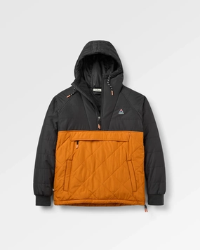 Oceanic Recycled Insulated Anorak - Black/Retro Orange Button Closure