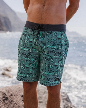 Relaxed Flex Cruiser Netplus? Recycled 19" Boardshort - Elemental Geo Arctic