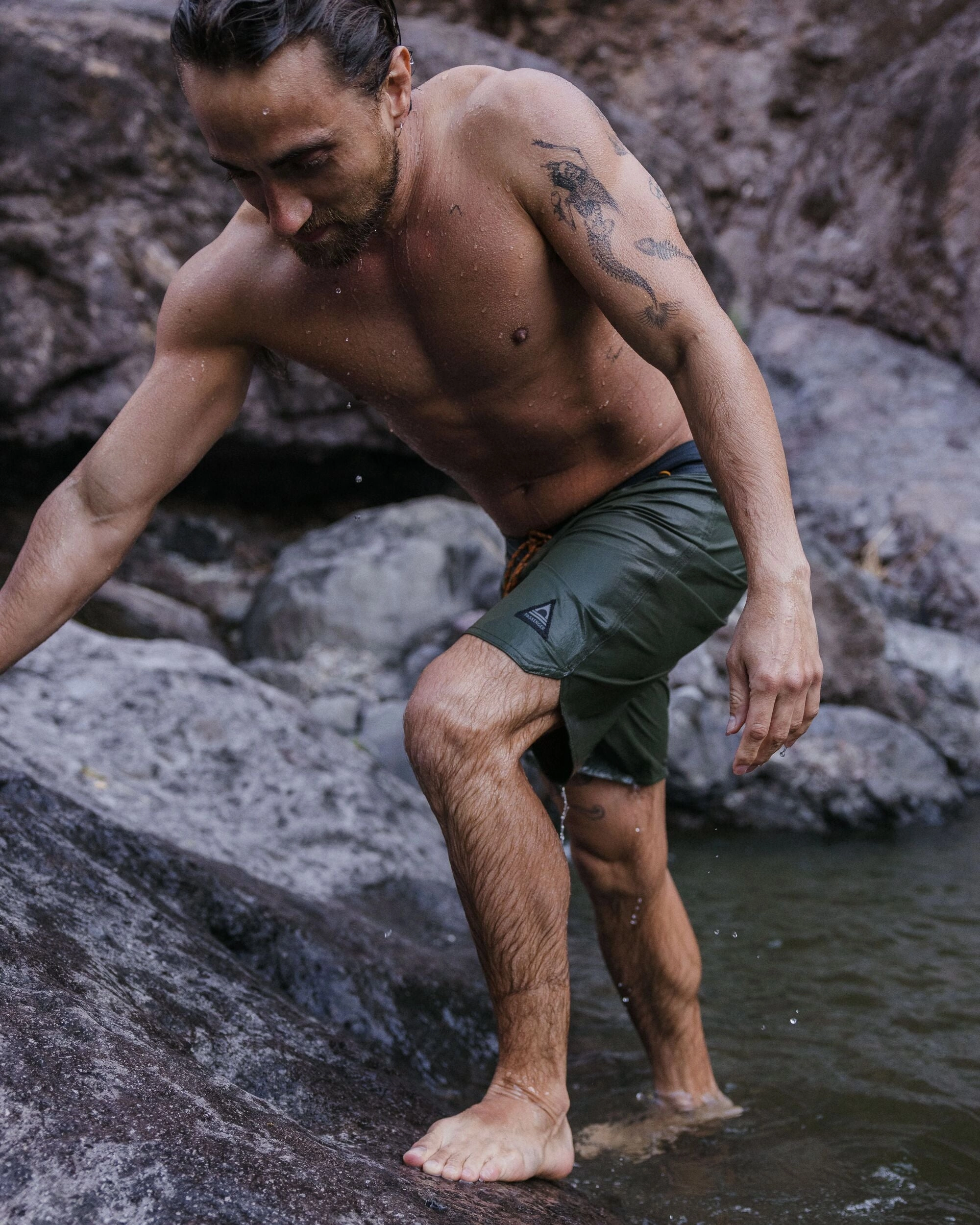 Cruiser NetPlus? Recycled 19" Boardshort - Khaki Daily Comfort Back pockets