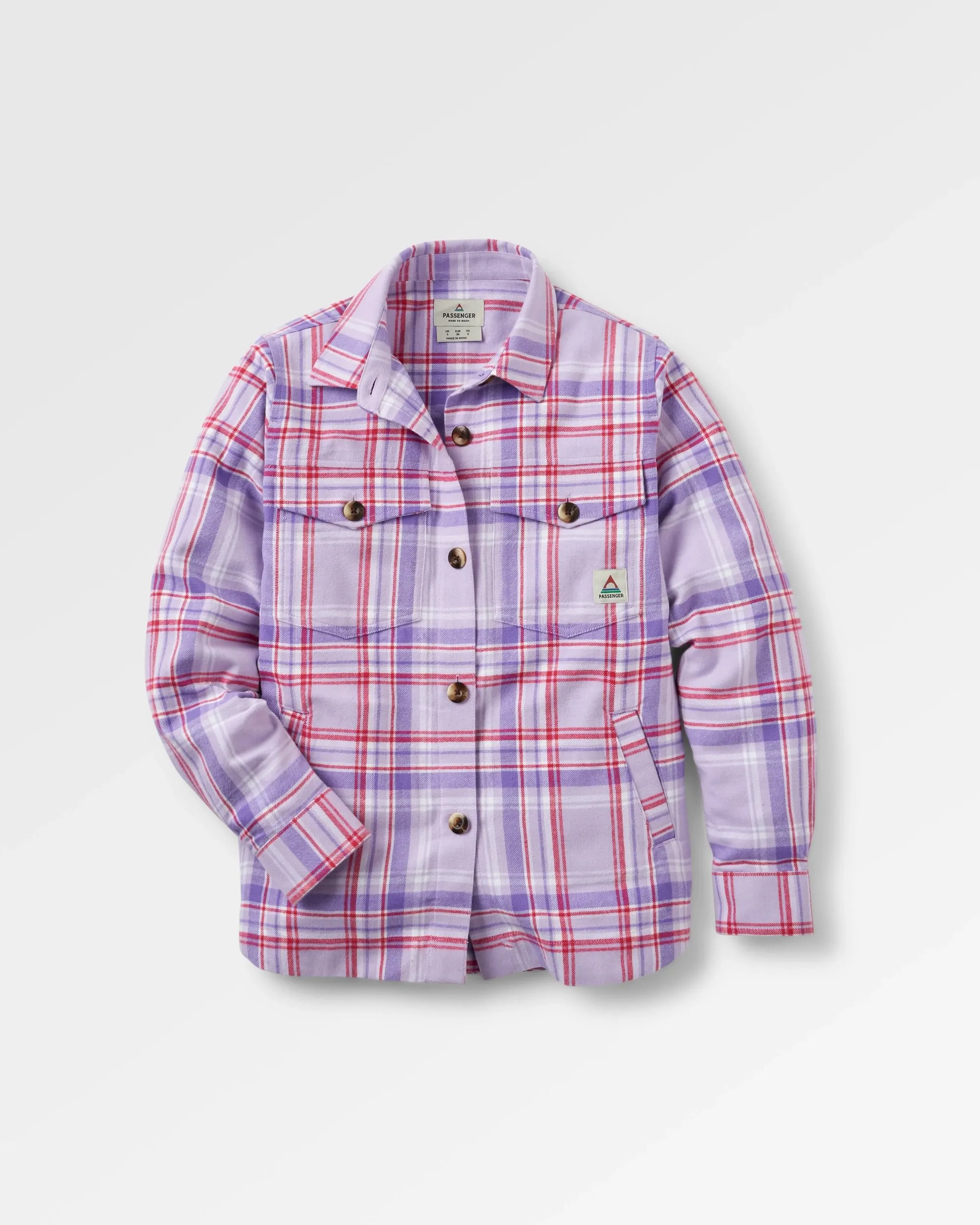 Eco Friendly Dye Stella Organic Cotton LS Shirt - Retro Purple Check