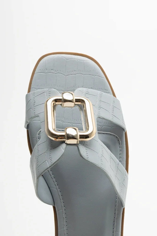 skin friendly Cut Out Mule Sandals Blue