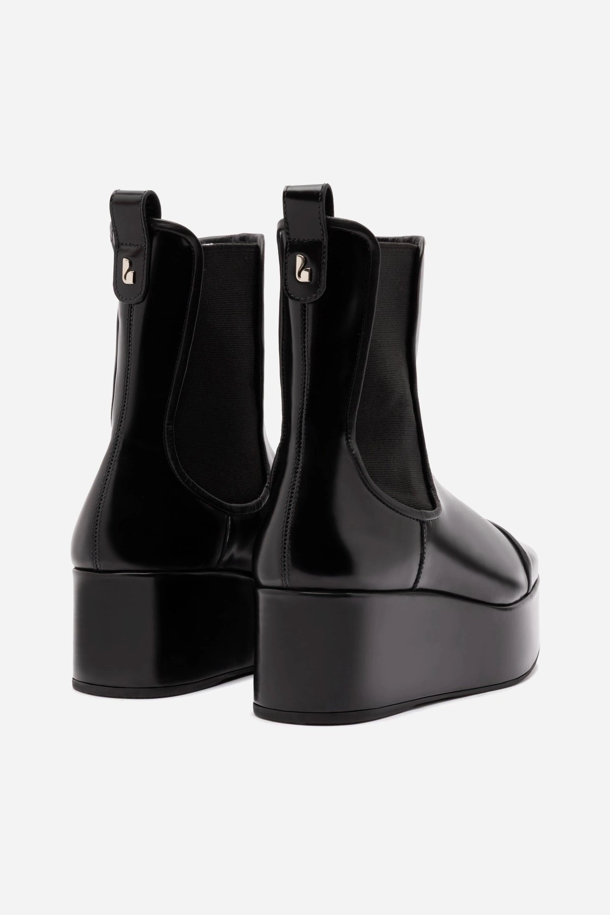 Slip Resistant Urban Commute Eco Material Morning Walk Dani Chelsea Flatform Boot In Black Box Leather