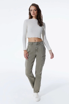 No Ride-Up Daphne - Cargo Pant -Khaki - L30
