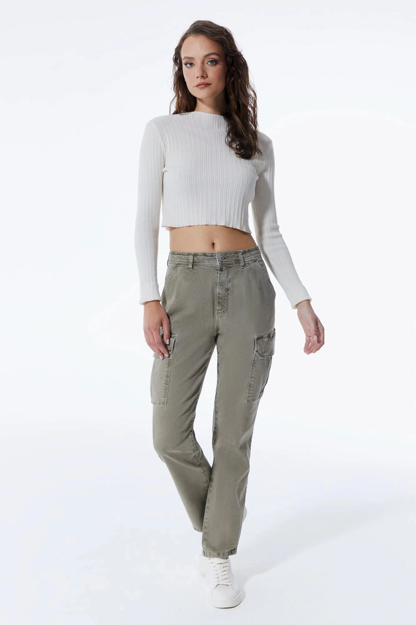 Stretch Panels Daphne - Cargo Pant -Khaki - L30