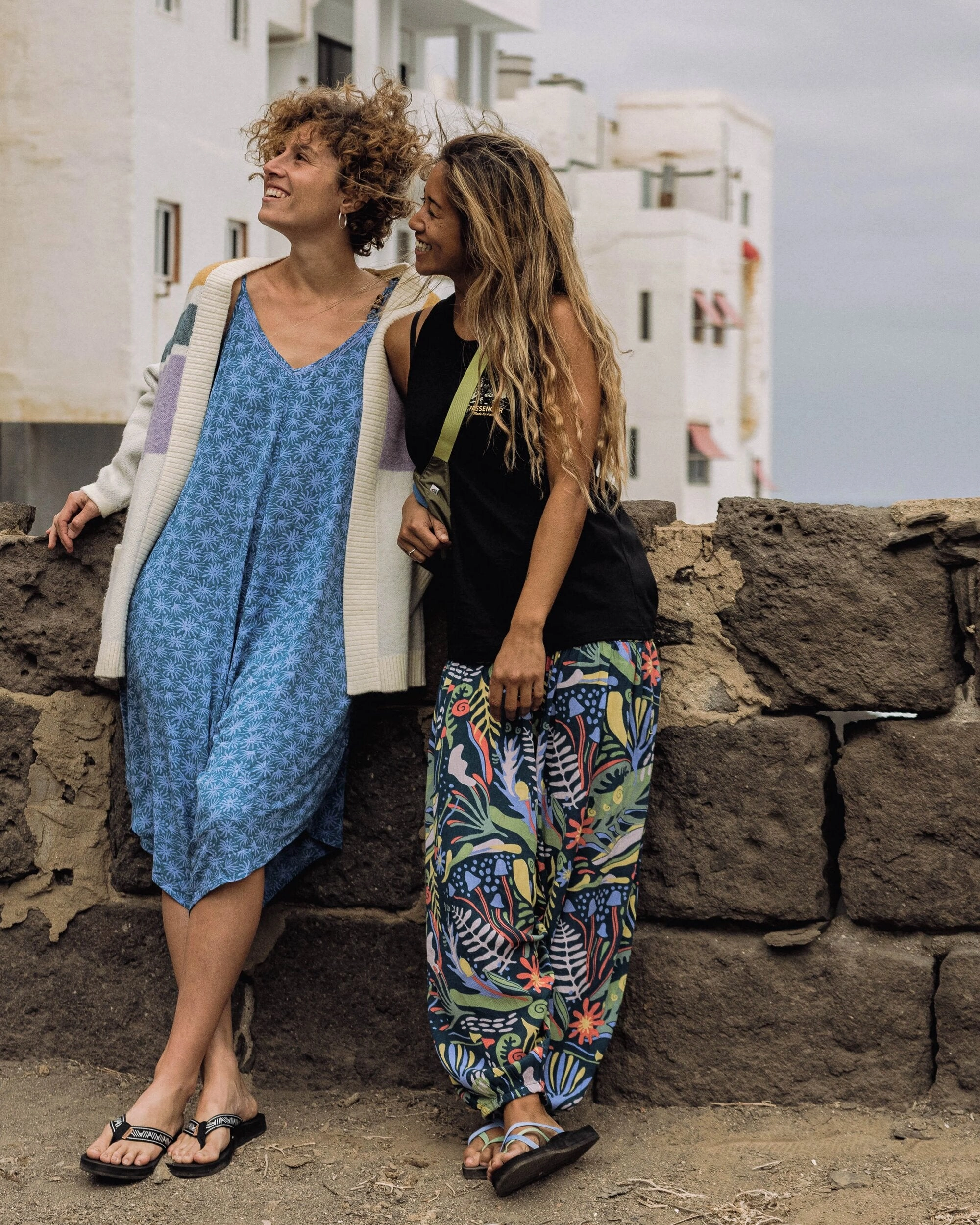 Daylily Loose Trouser - Abstract Seaweed Tidal Blue Body Ready Dressy look