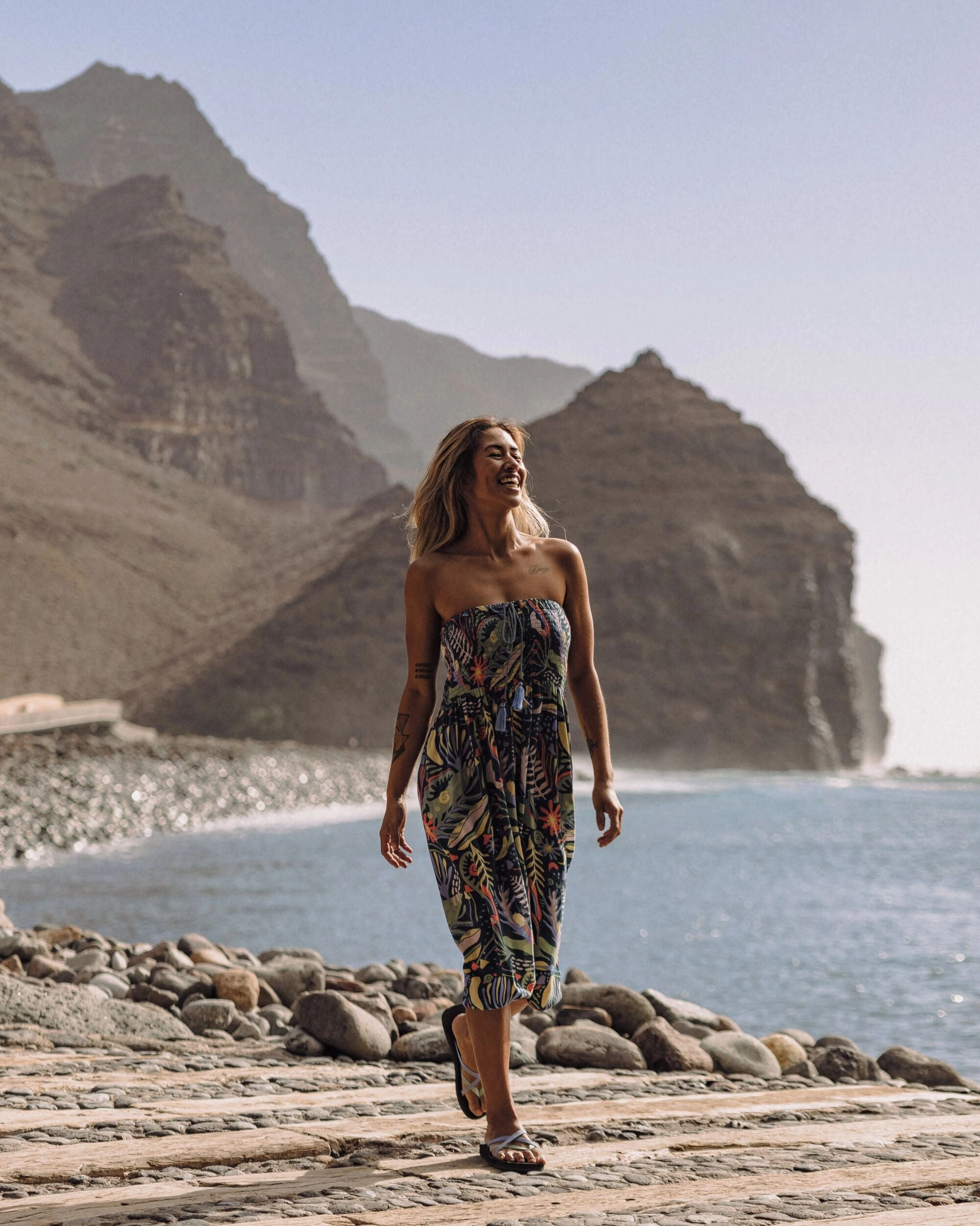 Daylily Loose Trouser - Abstract Seaweed Tidal Blue Perfect Silhouette