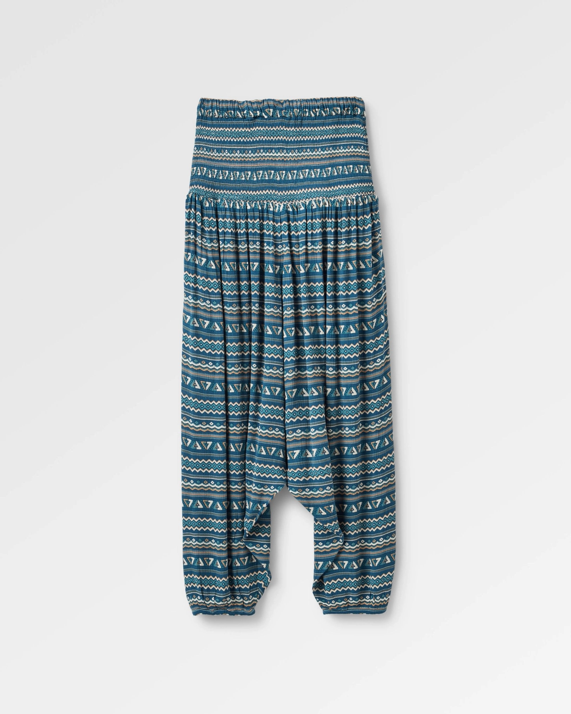 Anti Pilling Textile Daylily Loose Trouser - Geo Stripe Dark Denim
