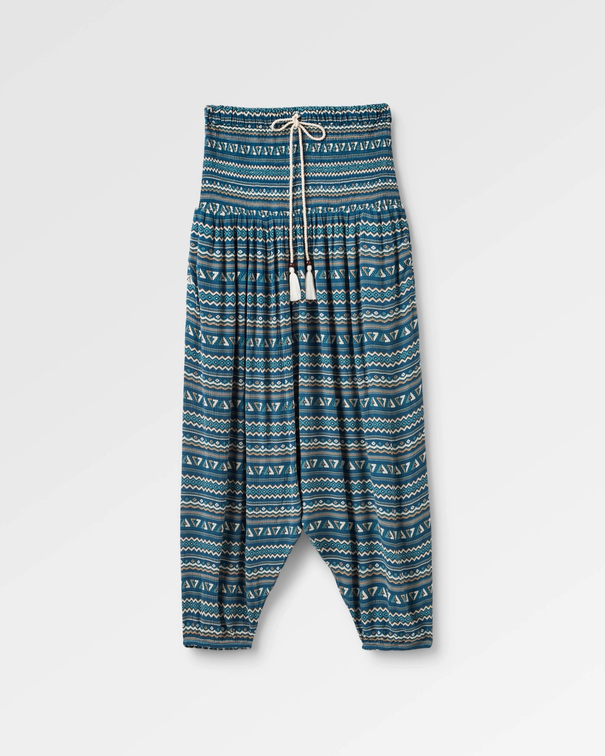Cozy Wear Stylish Wear Daylily Loose Trouser - Geo Stripe Dark Denim