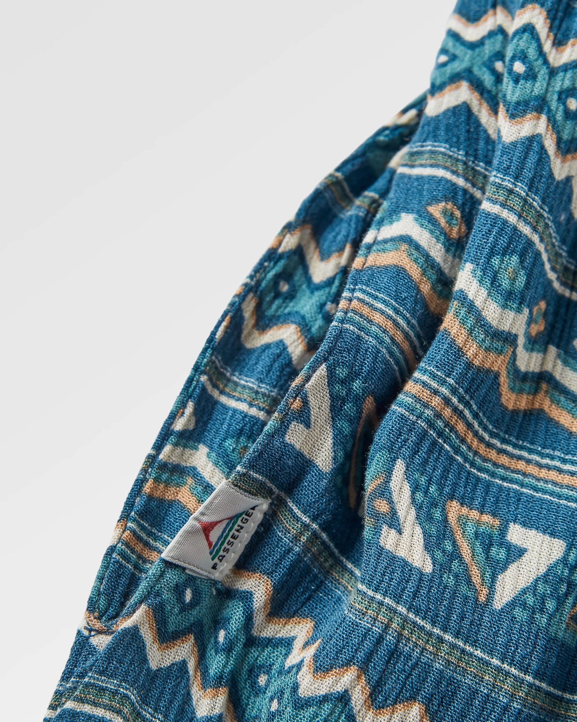 Daylily Loose Trouser - Geo Stripe Dark Denim Trendy Design