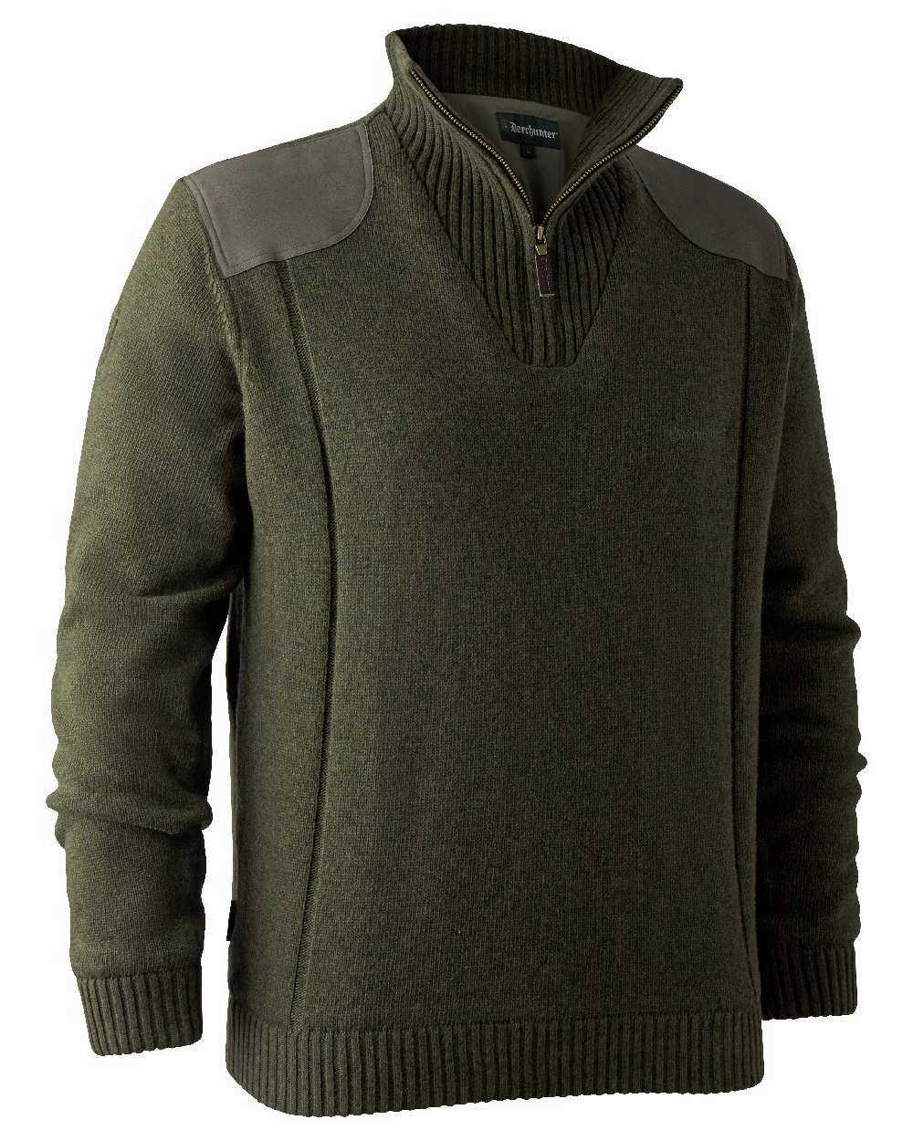 Street Warmth MultiPly Yarn Construction Deerhunter Carlisle Knit Zip Neck Sweater with Stormliner