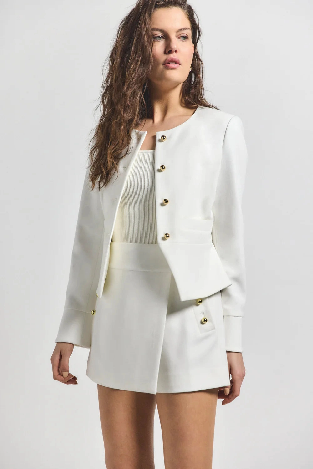 DEREK LAM | Elizabeth Jacket - Soft White heavy duty fabric Strong Stitches