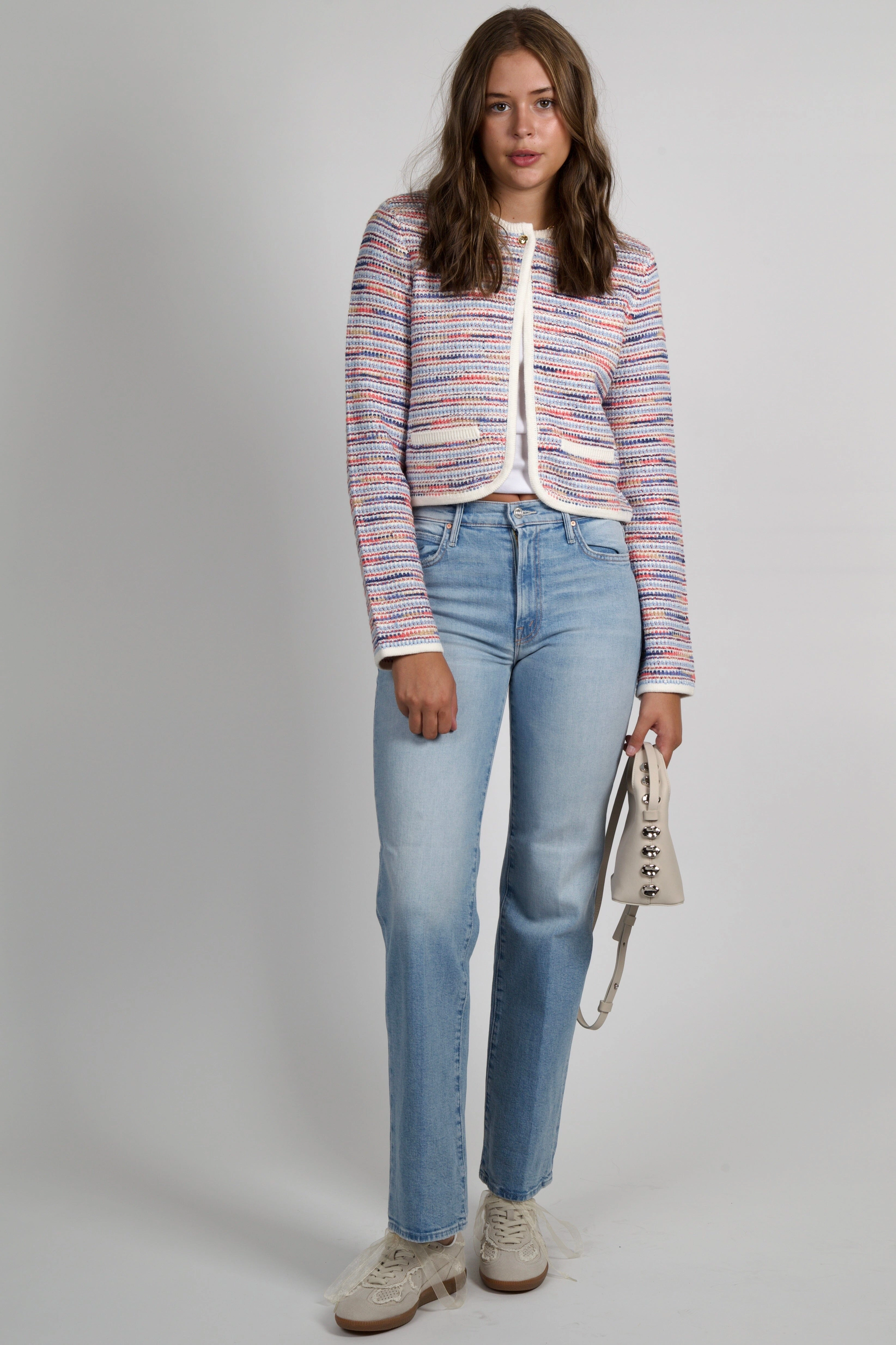 Machine Washable Design Warm Layers DEREK LAM | Findley Space Dyed Cardigan - Raspberry Multi