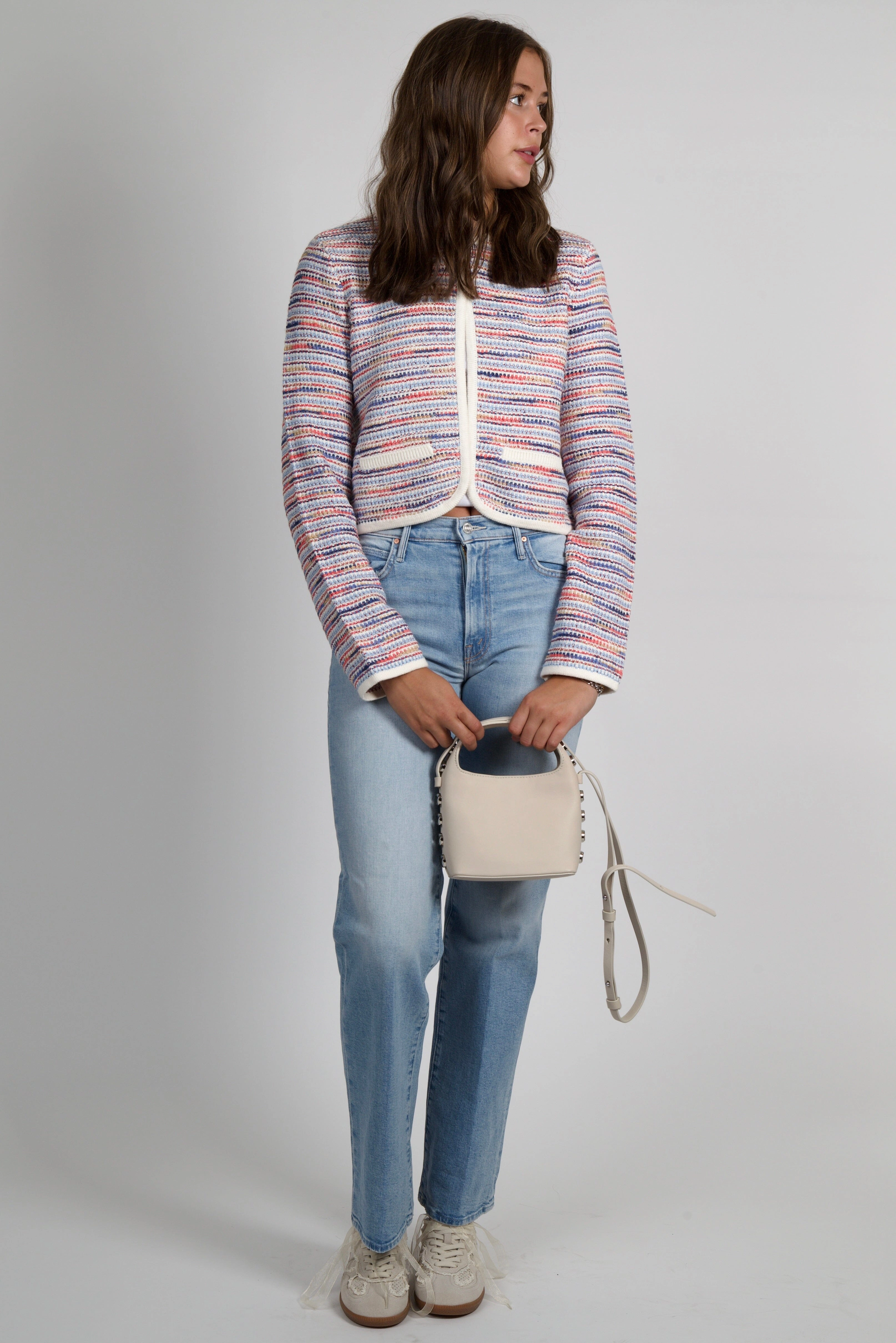 DEREK LAM | Findley Space Dyed Cardigan - Raspberry Multi Winter Comfort