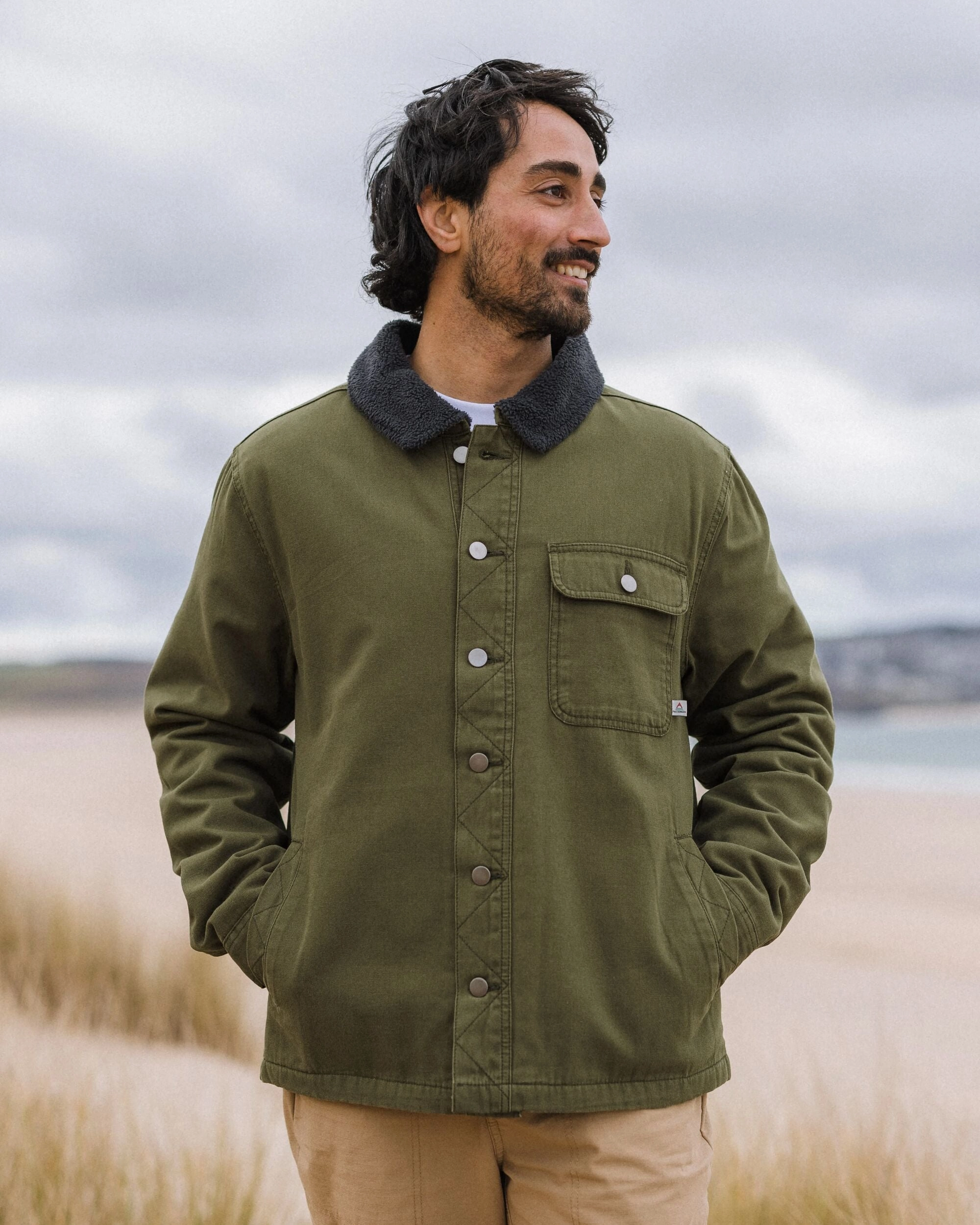Puffer Design Falcon Organic Cotton Jacket - Khaki