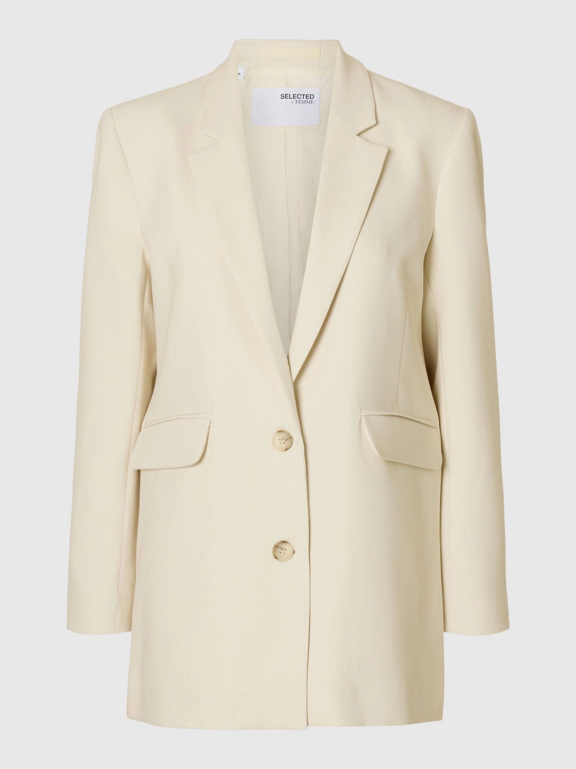 SELECTED Rita Relaxed Blazer in Birch Temperature Regulating Tech Odor Resistant Coating