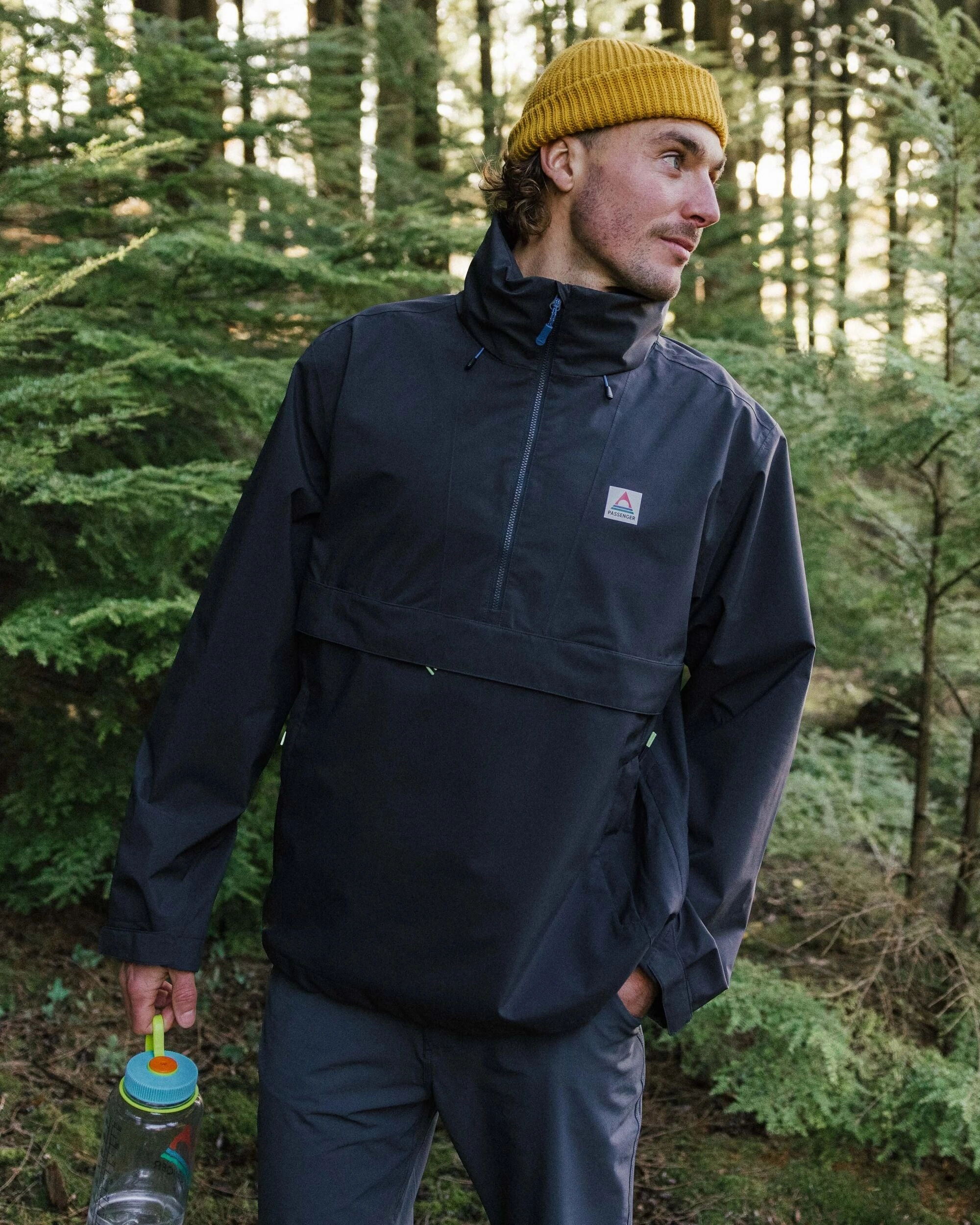 Travel Light Fit SlimSilhouette Diablo Recycled Waterproof Anorak - Faded Black