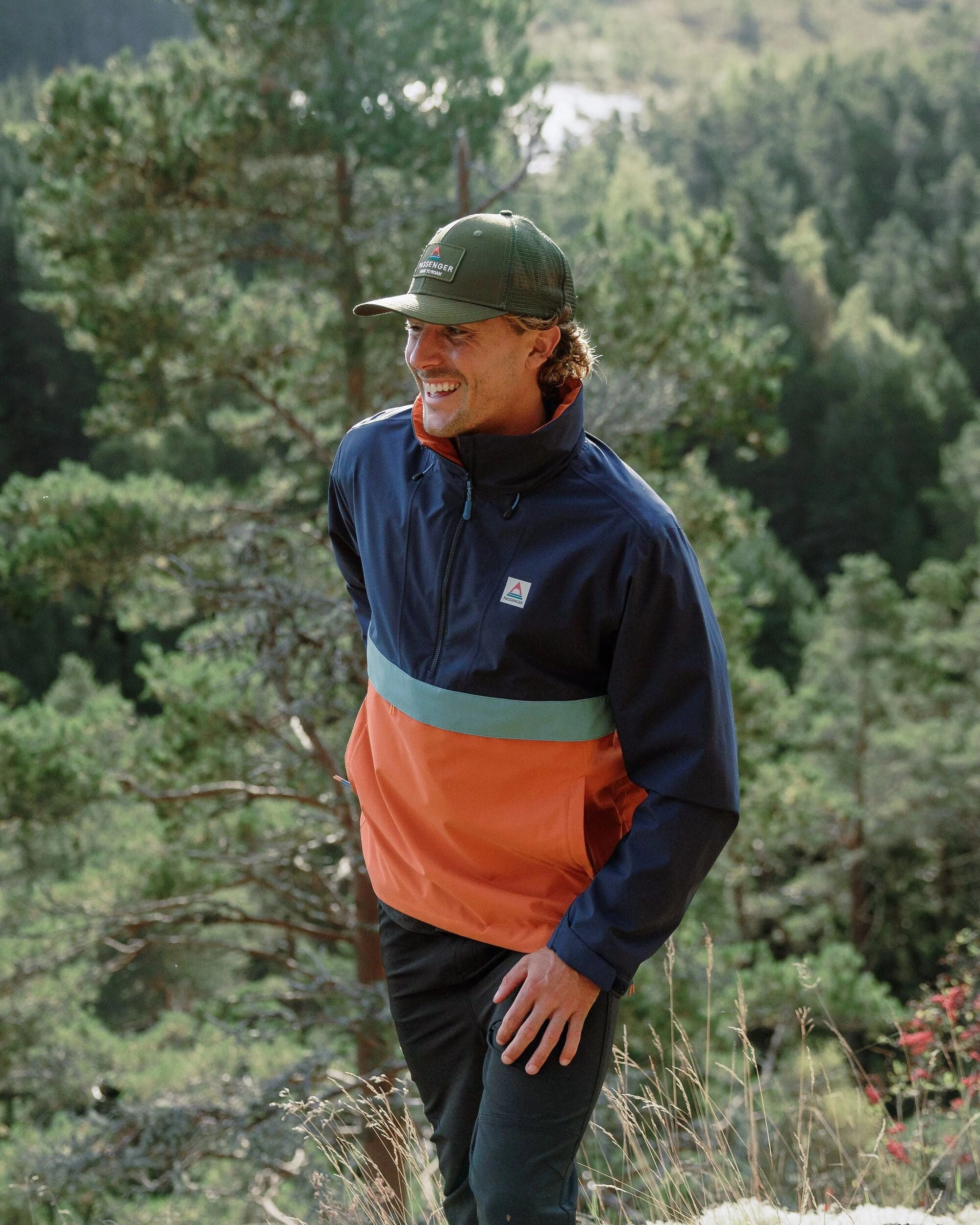 DoubleLayered Collar Compression Panels Diablo Recycled Waterproof Anorak - Rich Navy