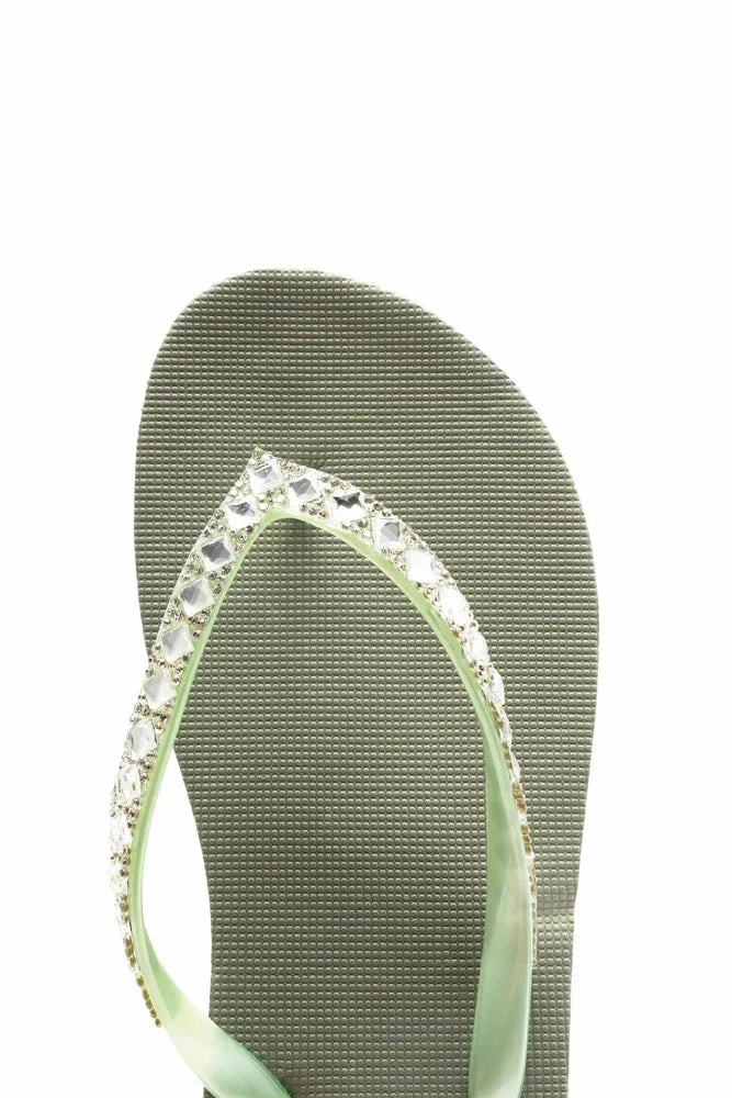 Diamante Flip Flop Green Casual Flip-flops