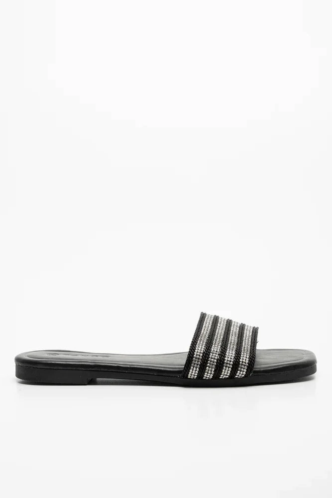 Light Touch Diamante Sandal Black