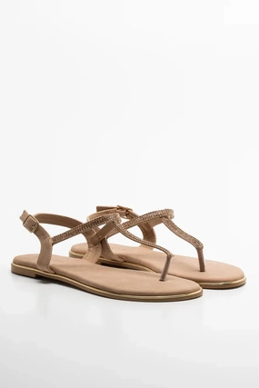 No Hassle Diamante Thong Sandal Natural