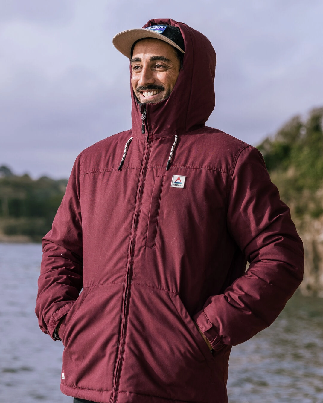 Discover Recycled Sherpa Lined Jacket - Wine Chill Commute Fit FullCoverageHood