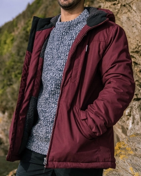 Durable zipper pull Discover Recycled Sherpa Lined Jacket - Wine